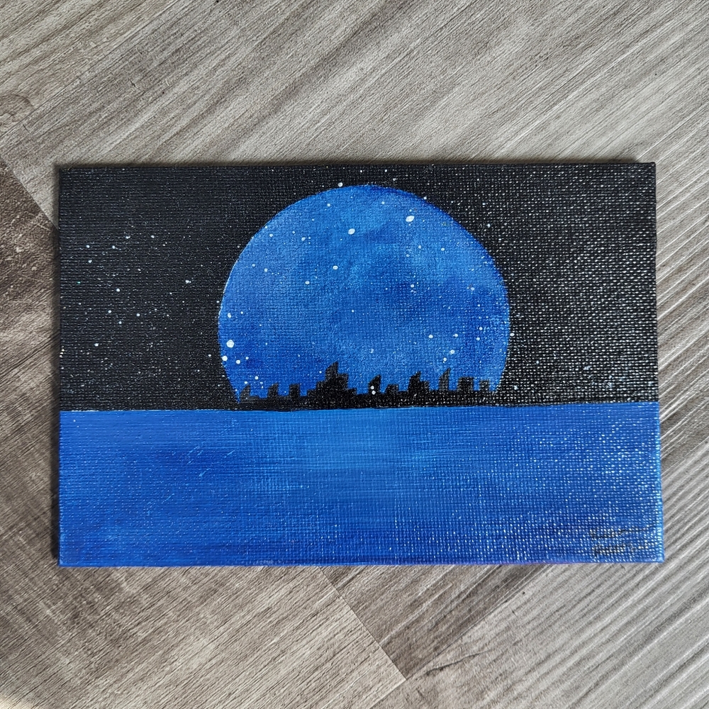 "Blue Moon Illumination" Paintings by Artistic Ashara - Set of 2, Perfect Gifts - Picture 5 of 10
